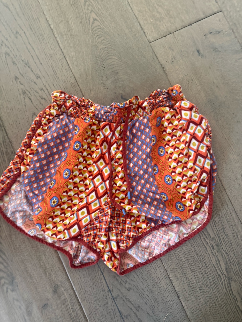 Anthropologie Orange Multi-Pattern shorts